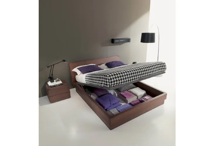 Letto matrimoniale in legno con box contenitore e testiera Icaro di Fimar