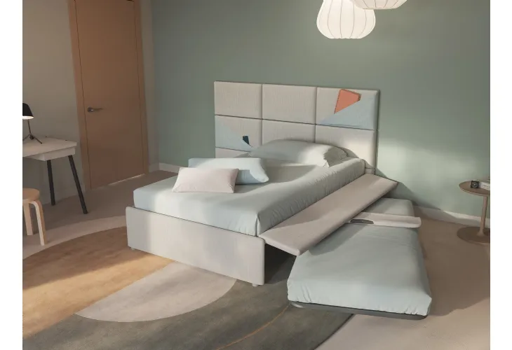 Letto singolo con letto estraibile Boiserie Marlene di Twils