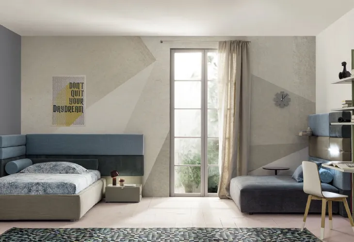 Letto Singolo in tessuto Boiserie Set di Twils
