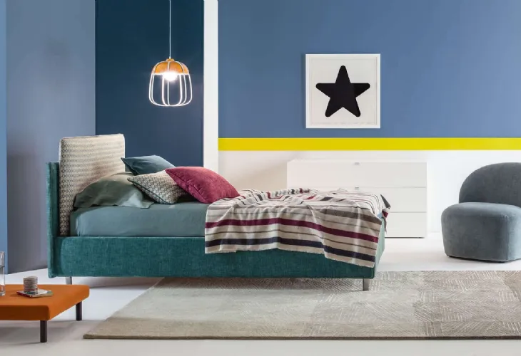 Letto Singolo in tessuto Frick di Twils