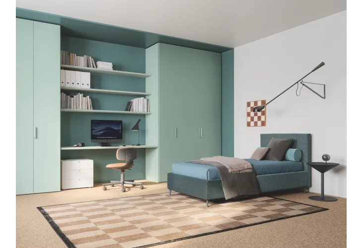 Letto Singolo in tessuto con box contenitore Max di Twils