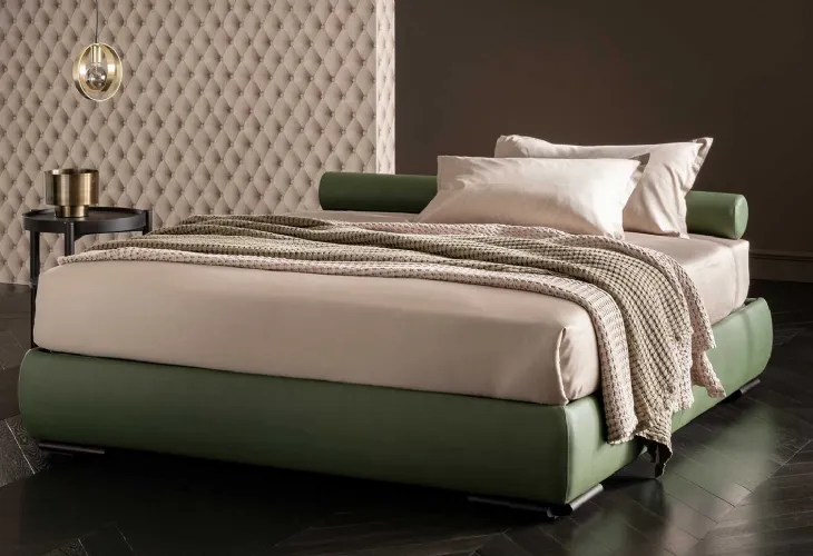 Letto Soul Sommier in pelle con contenitore di Altrenotti