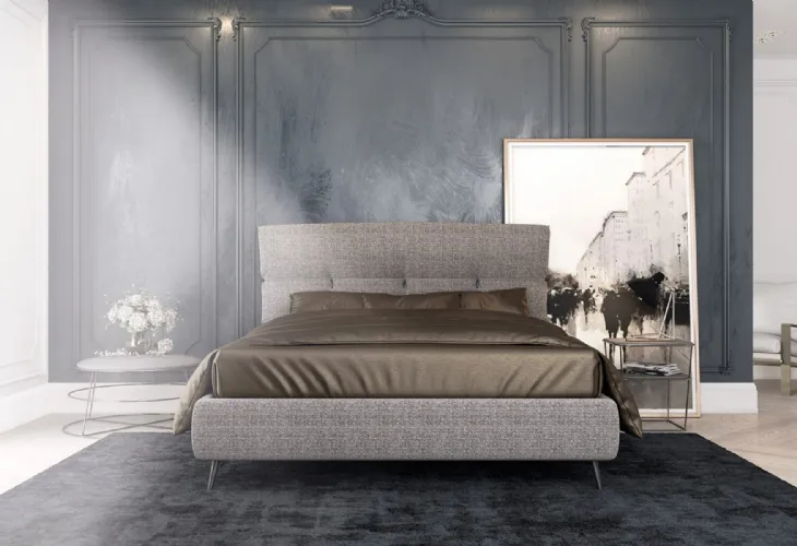 Letto in tessuto con testiera Why Not Orchid di Altrenotti