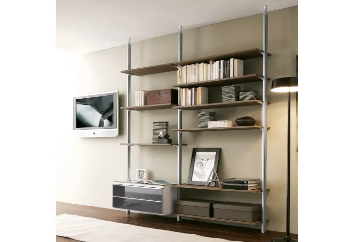 Libreria Cortina in metallo e melaminico di Ponti Terenghi