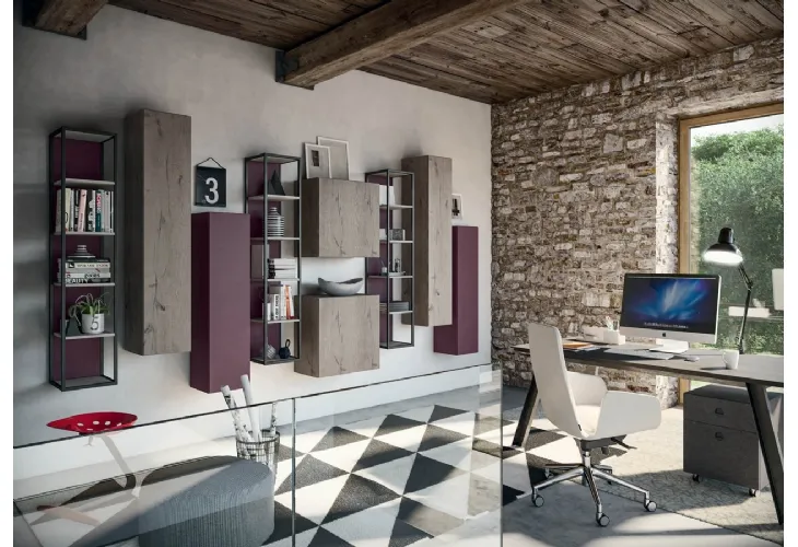 Libreria Rebel CF 172 in legno e laccato di Fimar