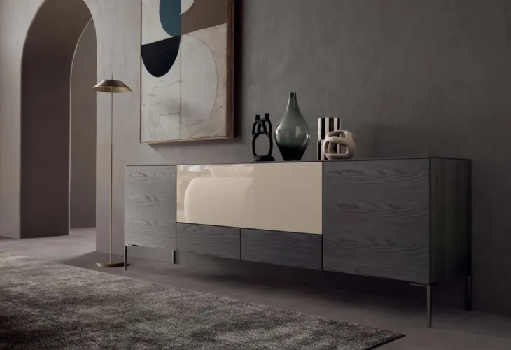 Madia I-Modul Art in legno e laccato lucido di Presotto