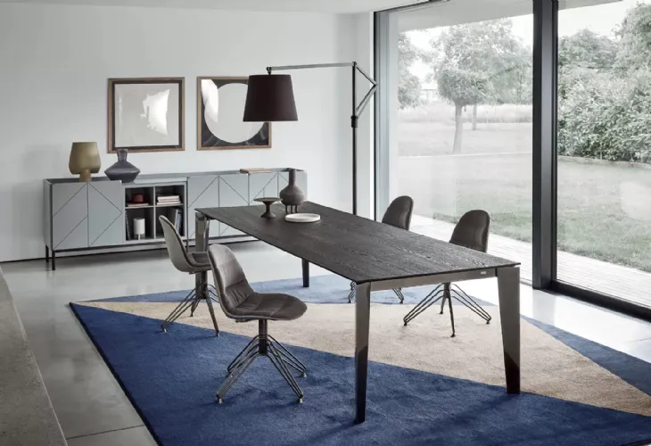 Madia Pica Legno Laccato Decorato Grigio chiaro di Bontempi