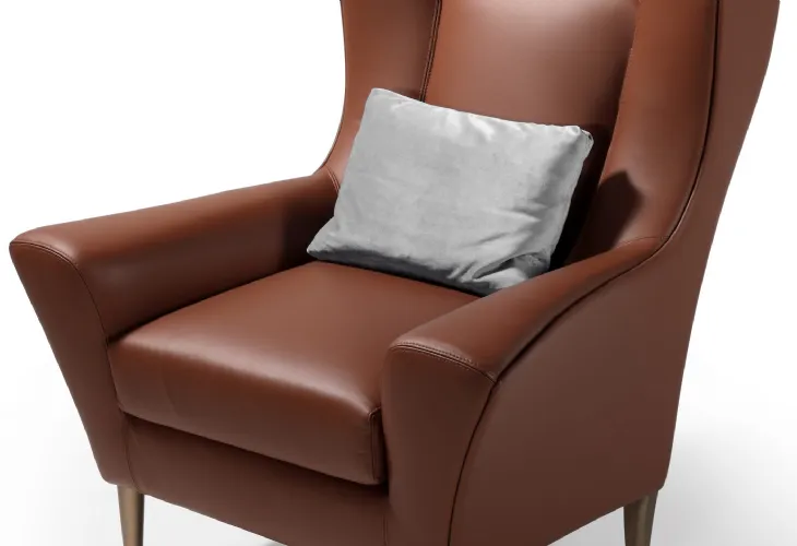 Poltrona classica in pelle Bergere di Reflex