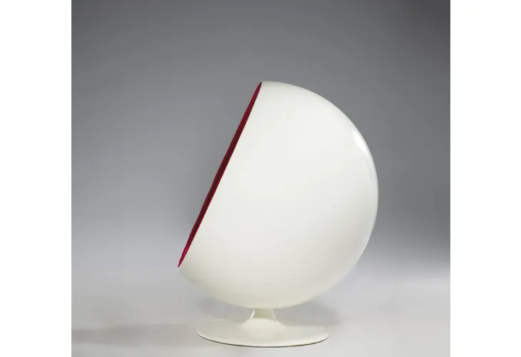 Poltrona Circle in fibra di vetro bianca  e interno in tessuto di Sigerico