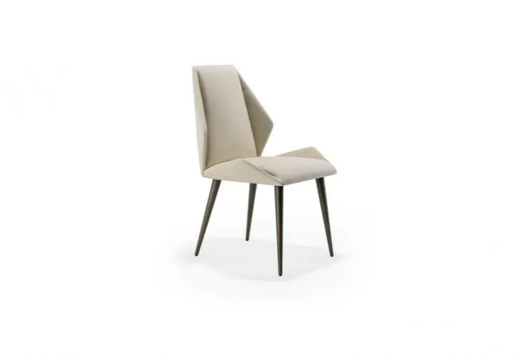 Sedia Origami in tessuto imbottito con gambe in legno di Reflex