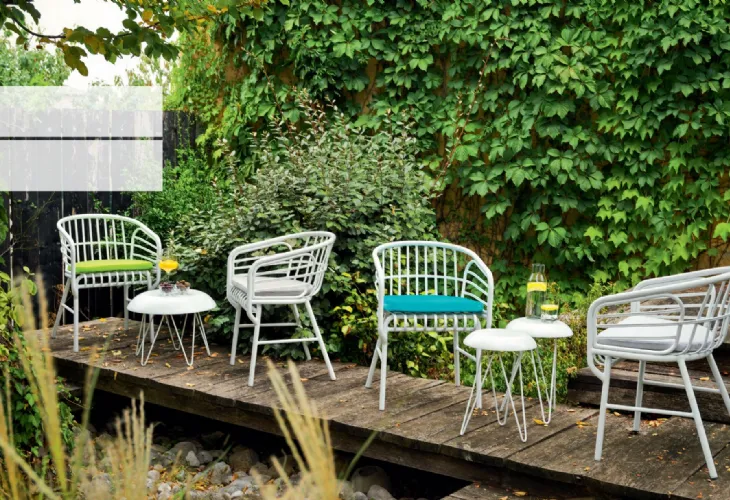 Sedia in alluminio verniciato bianco Raphia Alluminio di Horm