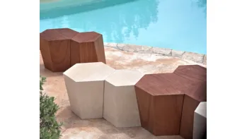 Sgabello Hexagon Legno o Pietra