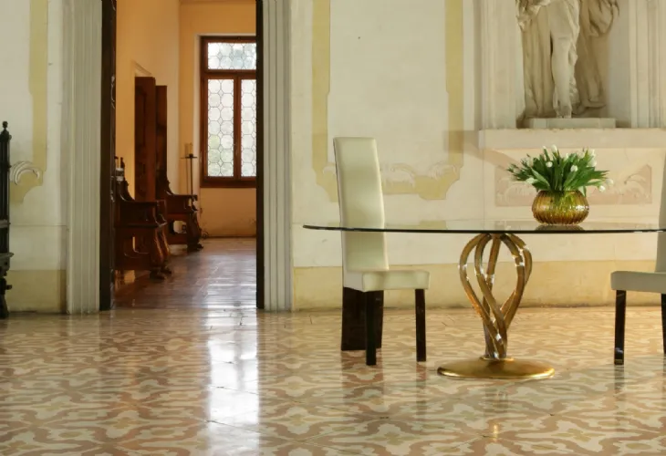 Tavolo con base in vetro di Murano BolshòJ 72 di Reflex