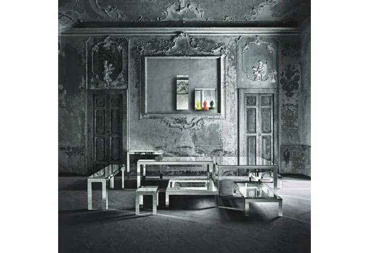 Tavolo con piano a specchio Mirror Mirror di Glas Italia