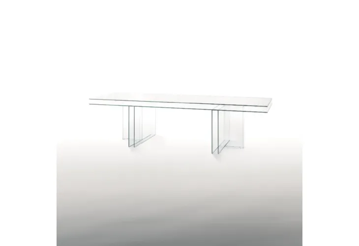 Tavolo Verglas in cristallo trasparente extralight di Glas Italia