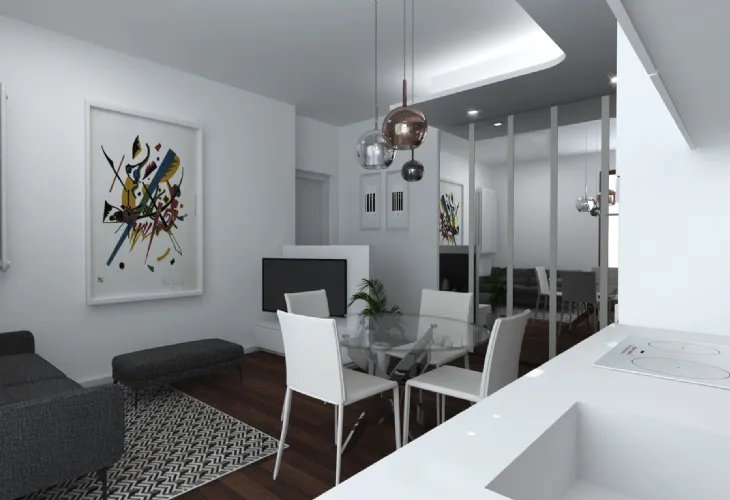 progetto arredamento rendering Milano