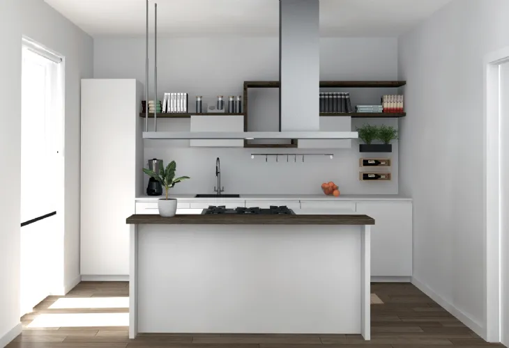 render cucina con isola