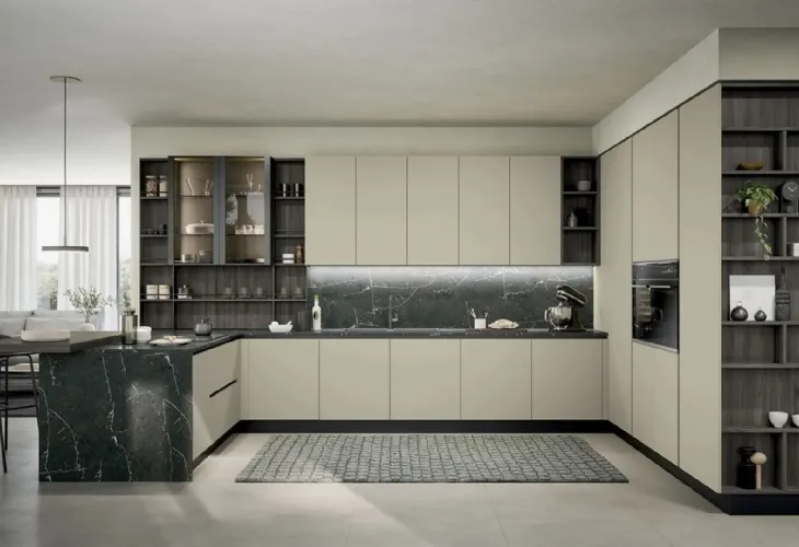 Cucina Moderna con penisola Colibrì 02 di Forma Cucine
