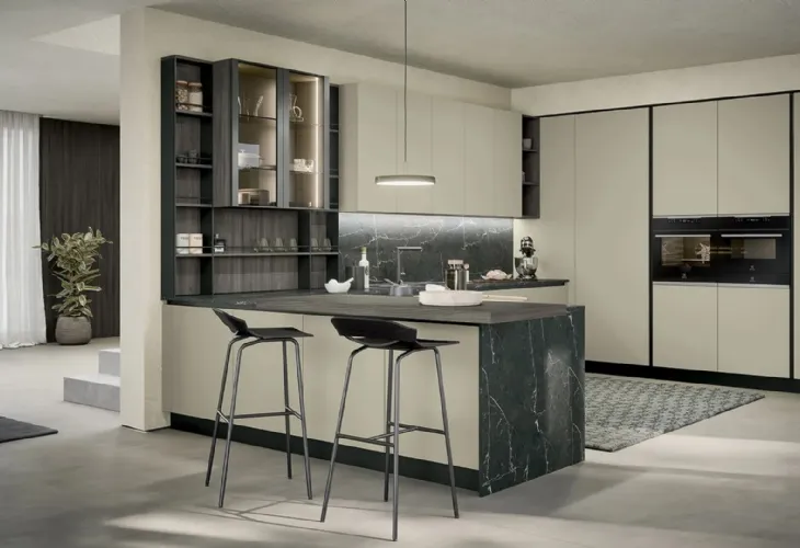 Cucina Moderna con penisola Colibrì 02 di Forma Cucine