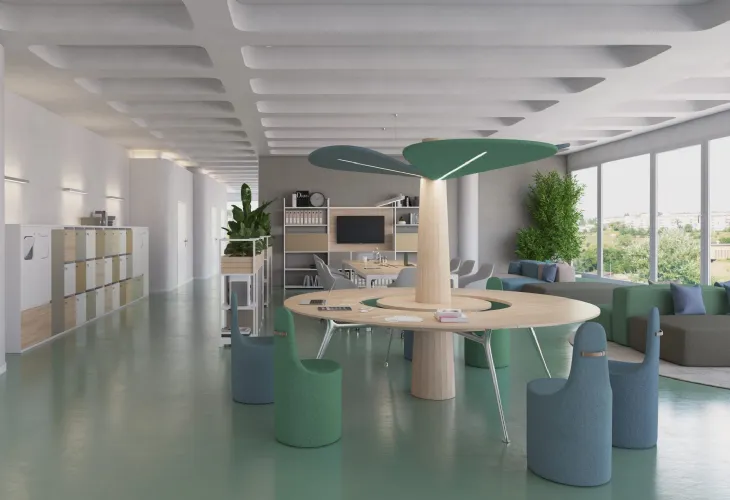 Scrivania operativa di design in legno Baobab di Estel